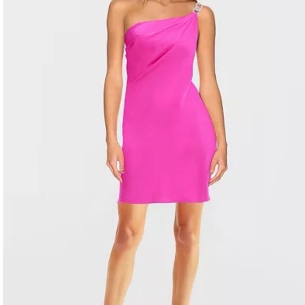 One 33 Social Elegant Pink One-Shoulder Dress